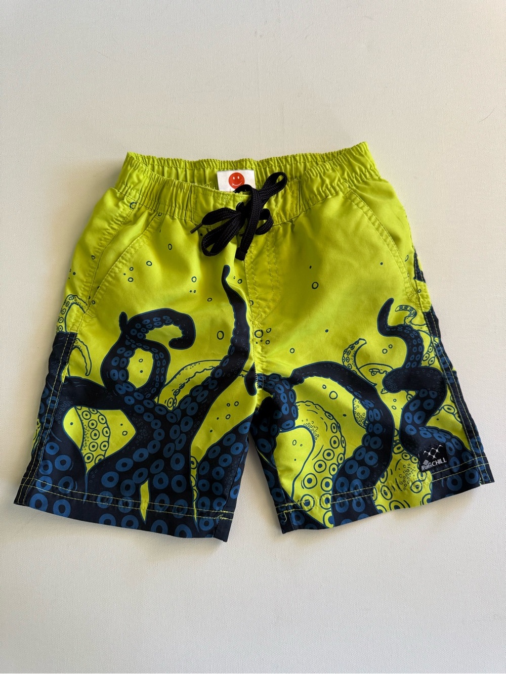 ✨Kids Neon Green Octopus Print Swim Trunks [5]✨